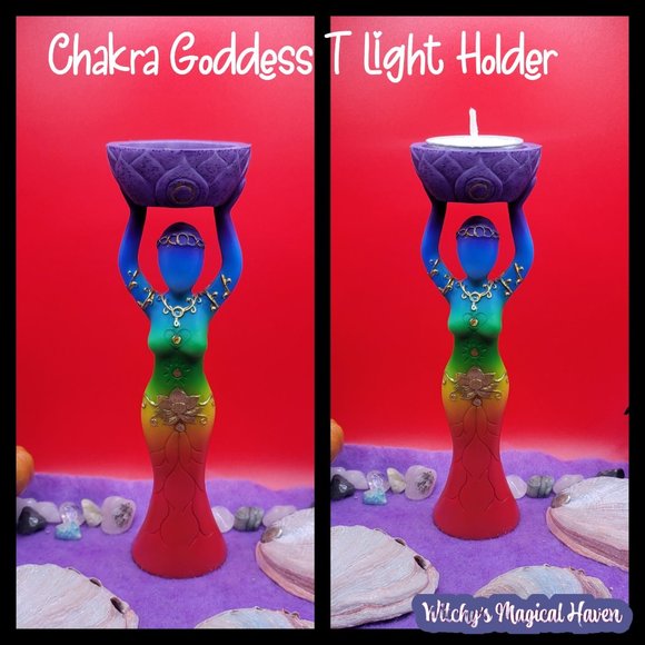 Chakra Goddess T Light Holder - Picture 1 of 2